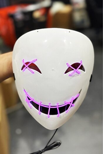 BeySüS Halloween Mask Halloween Neon Specter Lighted Lilac