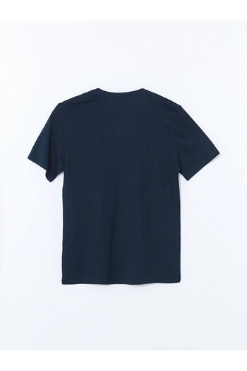 LC Waikiki Navy Blue Crew Neck Short Sleeve Men's Sleepwear Top