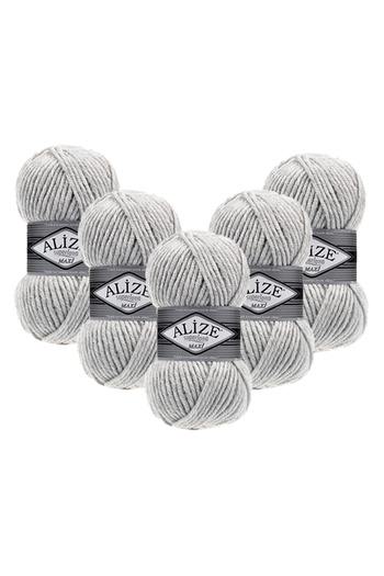 Alize Superlana Maxi 5-Pack –208-Thick Knitting Yarn for Winter Sweater Cardigan and Scarf
