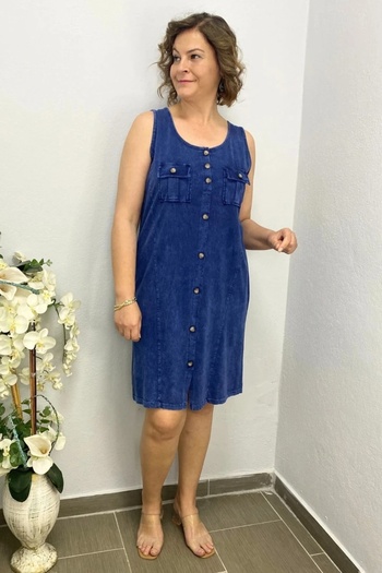 Mia Butik Women's Washable Front Button Dress