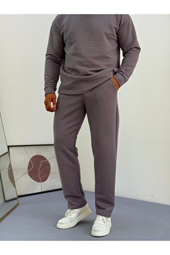 Baycombine35 Men's Quilted Patterned Waffle Fabric Tracksuit
