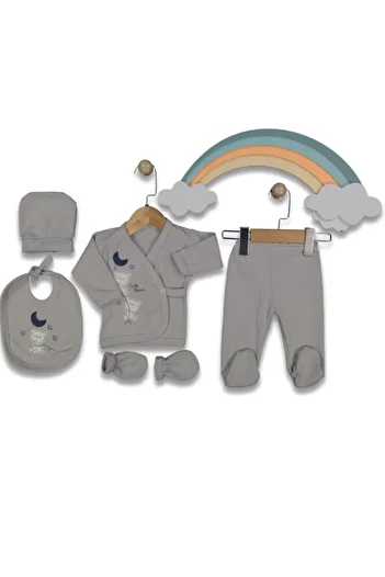 Baby Wings Cute Bear Embroidered Set of 5 Newborn