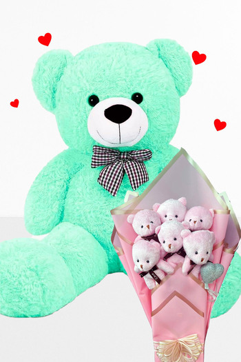 Sole Toy 90 cm Plush Bear with Pink Concept Romantic Plush Teddy Bear Bouquet Gift for Girlfriend