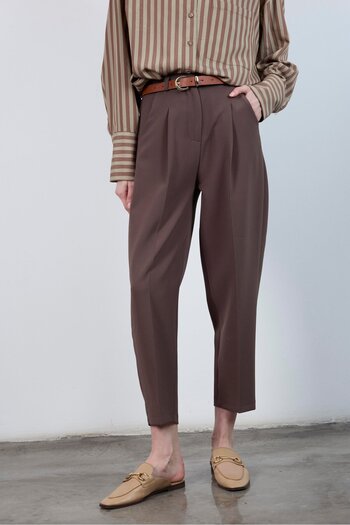 Lady Pixie Belted Premium Fabric Trousers