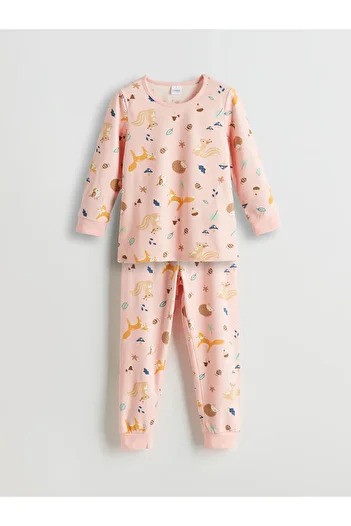 LC Waikiki Sparkling Selections from Shining Store |   Crew Neck Girl's Pajama Set