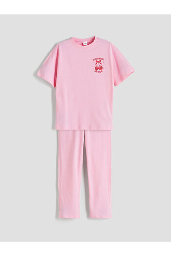 LC Waikiki Crew Neck Printed Girls' Pajamas
