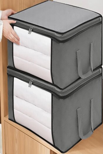 A&A Gray 1 Piece Top Quality Windowed Clothes Storage Bag under Baseboard Storage Bag Closet Organizer