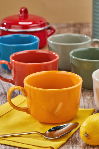 EMBazaar Mega Mug 6 Colorful Soup Bowls with Handles/Tea/Herbal Tea/Large Mug Set/Espresso/Large Cup
