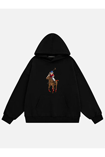 Mad&Calf Unisex Teddy Cowboy με κουκούλα Fleece Oversize φούτερ