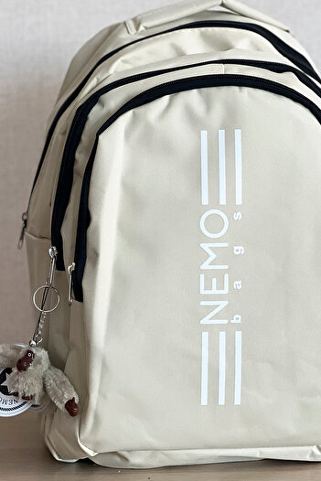 NEMO BAGS Cream Backpack Gorilli Large Size Travel School Bag, Sports Bag, 16.9 Inch, 45X30X15Cm 24Lt