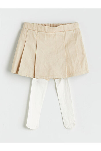 LC Waikiki Timeless Recommendations from Timeless Store |   Girls' Elastic Waist Skirt and Pantyhose 2-Piece Set