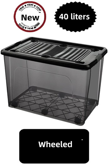 DEEMBRO 40 Lt Large Storage Box Storage Container on Wheels 2 Color Options 39,1 X 57 X 22,7 cm
