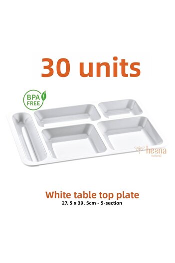 Hesna Natural 5-Eye White Table D'Hôte Plate, Tabldot, Tabldot