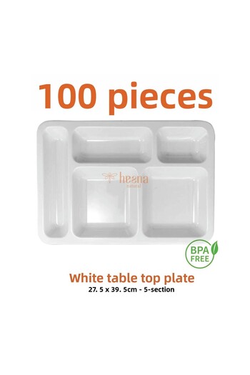 Hesna Natural 5-Eye White Table D'Hôte Plate, Tabldot, Tabldot