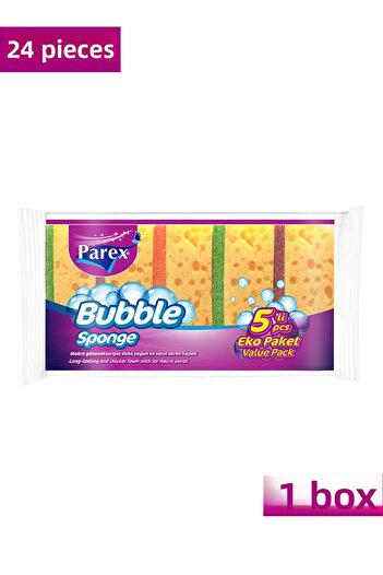 Parex Bubble Sponge Flat 5 Pack 24 Pack 1 Box