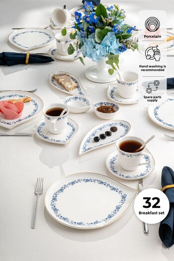 Emsan Casilda Porcelain 32 Piece Breakfast / Service Set for 6 People