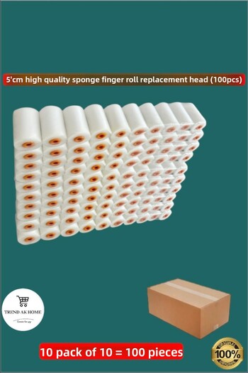 OSKAR FIRÇA 5 cm High Quality Sponge Finger Roller Replacement Heads (100 Pcs)