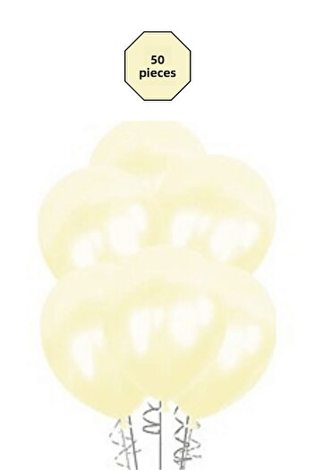 Bunloon Metallic Cream Balloons 50 Pcs - 12 Inch Bulk Organization and Party Set