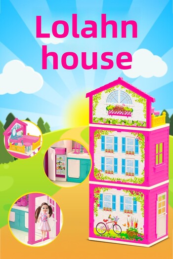 hak-iş oyuncak Lola's 3-Story House - Furnished Playhouse and Doll Set