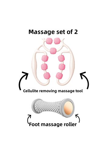 Lazım Shop Anti-Cellulite Massager and Foot Massage Roller 2-Piece Massage Set