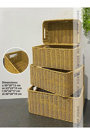 WOOF HOME Wicker Multi-Purpose Basket Organizer L Size 36X26X17 (1 Pc)