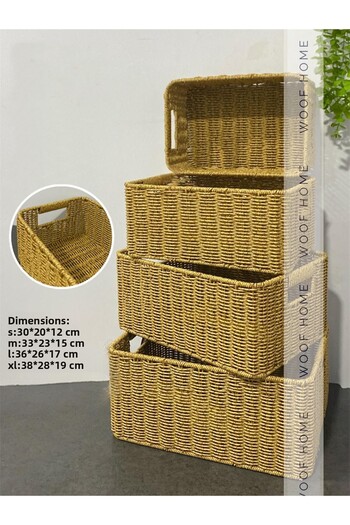 WOOF HOME Wicker Multi-Purpose Basket Organizer XL Size 38X28X19 (1 Pc)
