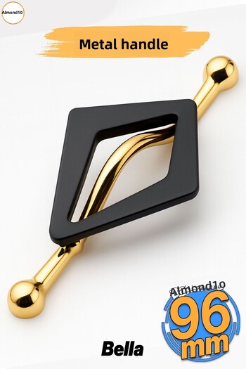 Badem10 Gold Black Metal Handle 96 mm Decorative Cabinet and Drawer Door Handle Luxury Furniture Gold Handles