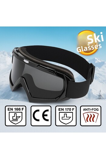 Angel Eyes Kayak Goggles Antifog Ventilated Uv Protection Sun Snow Goggles Black-Black Snowboard Glasses Sport