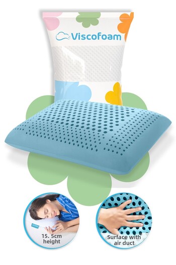 Viscofoam Air Therapy Pernă Ortopedică Conducătoare de Aer Pernă Visco Albastru 60x40x16cm
