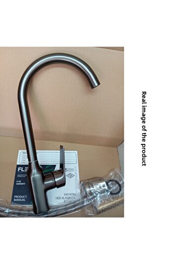 KAVİTİCARET Anthracite Gray Kitchen Sink Faucet