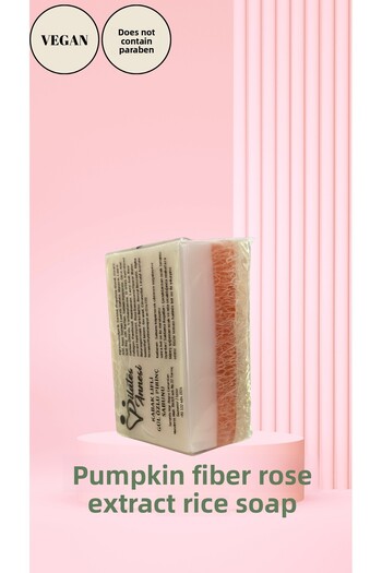 pilatesannesi Pumpkin Fiber Rose Extract Rice Soap