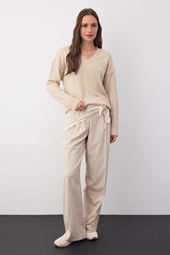 Trendyol Collection Esentiale de garderobă Pulover din lână de piatră Premium YarnBasic Wide Fit | TWOAW26KZ00068