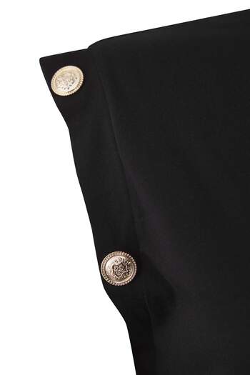 Trendyol Curve Black Crew Neck Button Detail 100% Cotton Knitted Large Size T-Shirt Tbbss25Bf00010