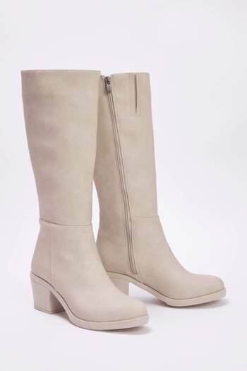 TRENDYOL SHOES Stein Reißverschluss Runde Zehe Frauen Block Heeled Stiefel TAKAW25CZ00004