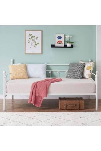 Al Saada Home Daybed Frame Metal White 190 X 90cm