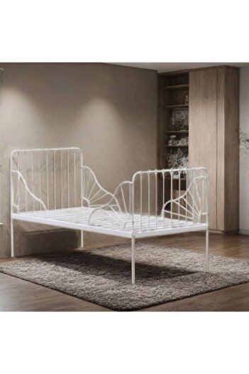 Al Saada Home Iron Kids Bed Frame - White, 170x80 cm