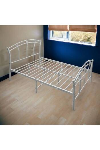 Al Saada Home Iron Bed Frame - 90 X 190cm - White