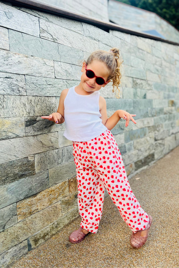 minojoy Strawberry Patterned Girl's Trousers with Pockets