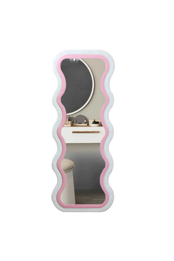 Family Ship Long Wall Mirror with Wavy Frame