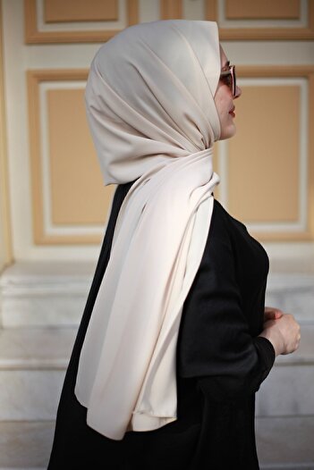 Mode Scarf حجاب المدينة المنورة شال حرير كريمي