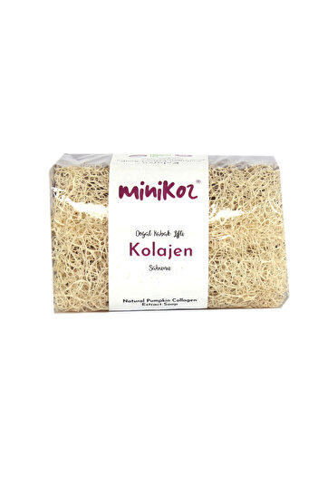 Minikoz Pumpkin Fiber Collagen Extract Natural Soap – Skin Firming & Moisturizing (120 Gr)