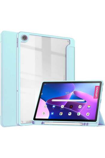 SIGLOO Husa premium pentru Lenovo Tab M10 Plus 10.6", interior piele, suport Pen Blue