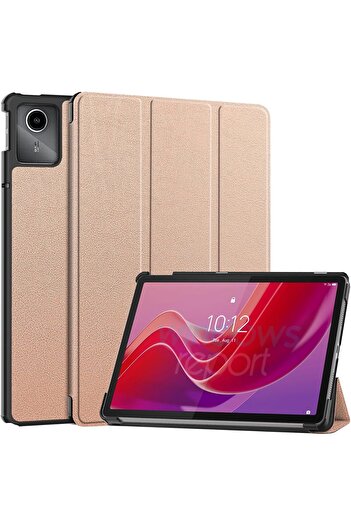 SIGLOO Husa Slim Smart Cover Trifold pentru Lenovo Tab M11 11 inci pink gold