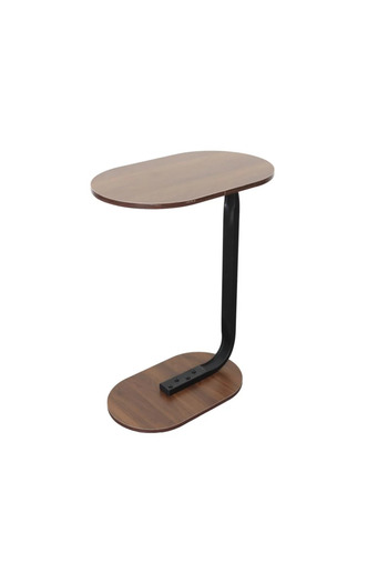 Family Ship Familyship - Side Table for Hospitality and Service with Wooden Surface and Metal Base – Brown and