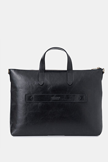 HELMBROOK Brice Genuine Leather Unisex 15.6" Single Compartment Laptop Bag
