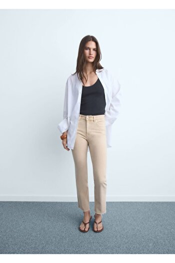 MANGO Woman Sienna Flare Crop Jean Pants