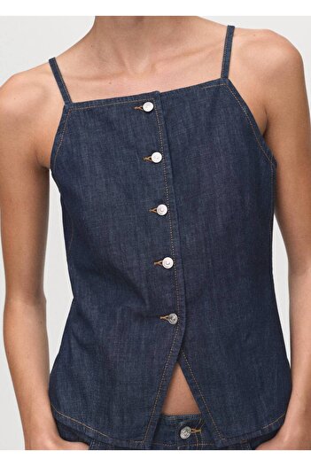 MANGO Woman Buttoned Denim Blouse