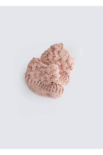 kitikate Hand Knitted Girl Booties Dusty Rose