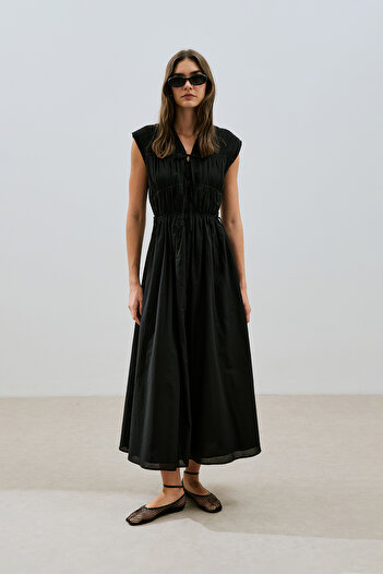 Manuka Tie-Dye Detailed Dress Black