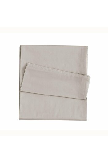 Linens Mix&Match Cotton Satin Double Bed Sheet Stone